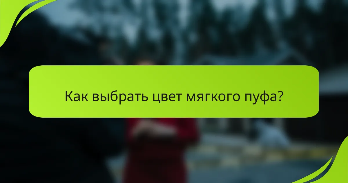 Как выбрать цвет мягкого пуфа?